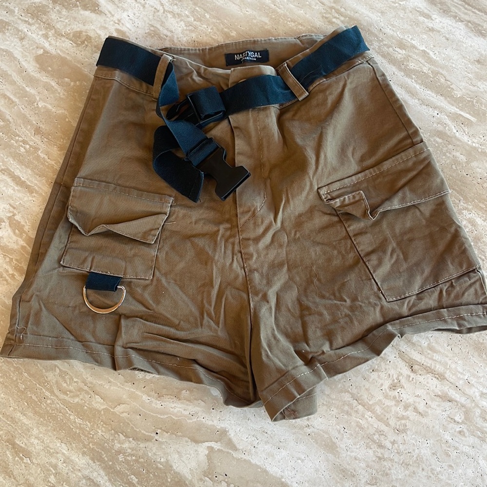 Brown utility shorts